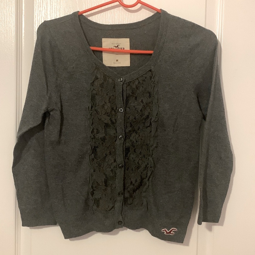 Hollister Gray Lacey Cardigan